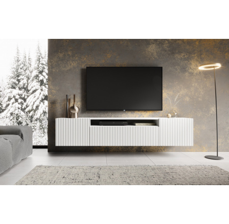 Závěsná TV skříňka NOEMI Bílá+Bílá