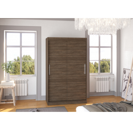 Šatní skříň s posuvnými dveřmi COLLIN 120 Choco+Choco
