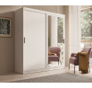 Šatní skříň s posuvnými dveřmi a zrcadlem Hailey 180 Bílá+Bílá