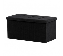 Taburet s úložným prostorem, černá, manšestrová látka, TAB-472 BK6