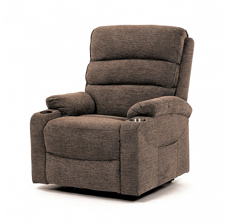 Křeslo polohovací, elektrické kabelové ovládání, béžová látka, TV-S8348 CRM2