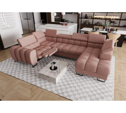Rohová sedací souprava ASPEN MAX II , relax 198x350x170 cm - levá, růžová