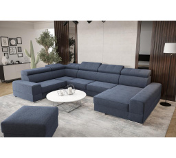 Rohová sedací souprava ROYAL MAX II průměr 230x375x185 - modrá , levá