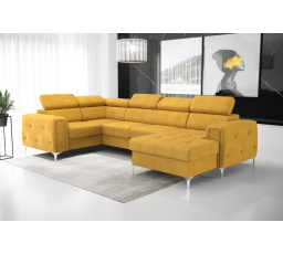 Rohová sedací souprava ORION MAX III s funkcí spaní 185x320x165 cm žlutá P48 - Rychlé doručení