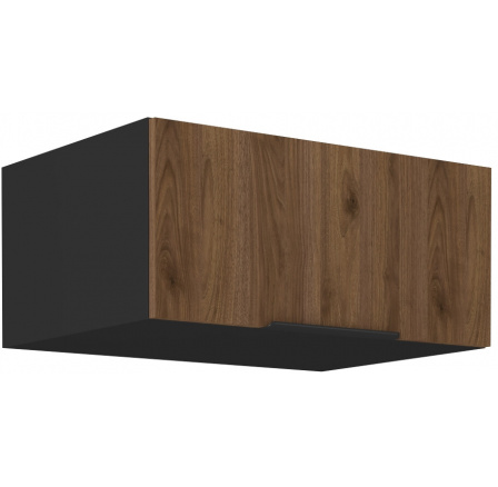 Horní skřínka MONZA - 80 NAGU-36 1F, Černá mat/Ořech