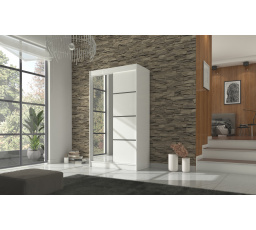 Šatní skříň GILTON 120, Bílá/Bílá