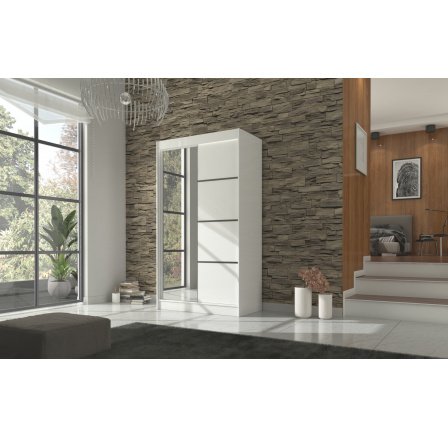 Šatní skříň GILTON 120, Bílá/Bílá