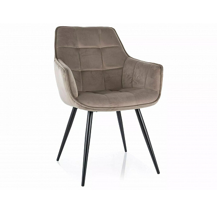 Jídelní židle LILIA VELVET, Tmavě Béžový Bluvel 40/černá