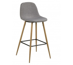 Barová stolička Wilma vysoká světle šedá/dub