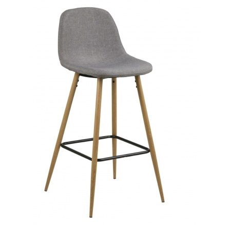 Barová stolička Wilma vysoká světle šedá/dub