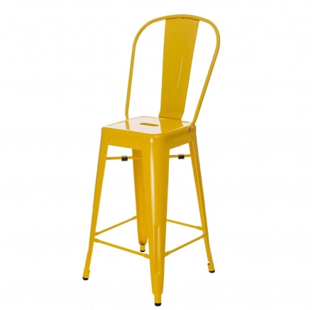 Hoker Paris Back 66cm žlutý inspirovaný Tolix