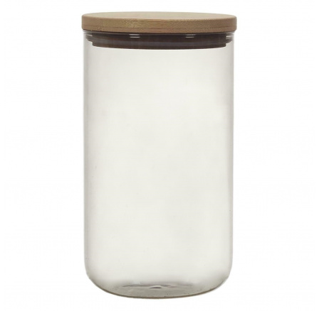 Skleněná nádoba s víkem 1l šedá