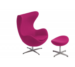 Křeslo Vejce s podnožkou kašmír 39 amarantové PREMIUM