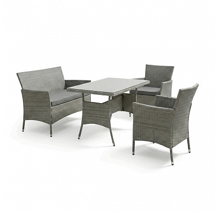 Zahradní sestava 100x60x69cm, polyratan, šedá, AZS-A1442 GREY