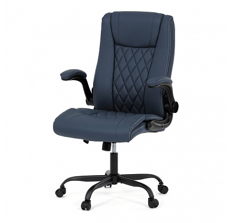 Kancelářské křeslo, houpací mechanismus, modrá ekokůže, KA-Y344 BLUE