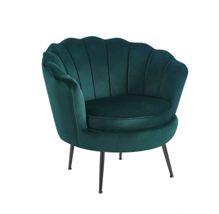 Křeslo velvet zelené /černé nohy/ LC-032-1