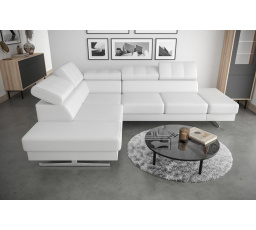 Rohová sedací souprava EMPORIO 225X300 - levá, Eko kůže bílá