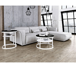 Kulatý konferenční stolek Glamour - v různých barvách - Černý MiniPearl, Bílý Mat