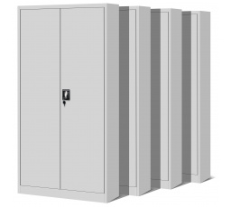 Sada 4x kancelářská kovová skříň na dokumenty JAN H, 900 x 1950 x 400 mm, šedá