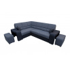 Rohová sedací souprava Wiki P tm.šedá/černá