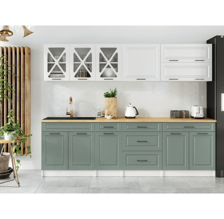 Kuchyňská linka Tyra 260/260 bílá/sv.zelená MAT Kuchyňská linka Tyra 260/260 bílá/sv.zelená MAT