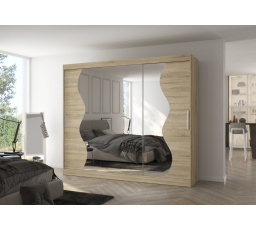 Posuvná skříň se zrcadlem SHARON 250 Sonoma+Sonoma