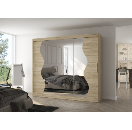 Posuvná skříň se zrcadlem SHARON 250 Sonoma+Sonoma