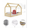 Dětská postel DOMEK 1 s matrací, Přírodní