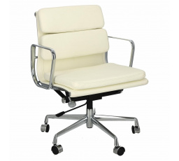 Kancelářská židle CH2171T bílá kůže chrom