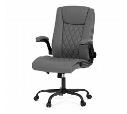 Kancelářské křeslo, houpací mechanismus, šedá ekokůže, KA-Y344 GREY