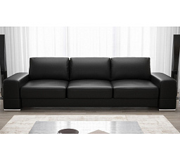 Sofa ZARA DL 270 cm přírodní kůže - černá kůže