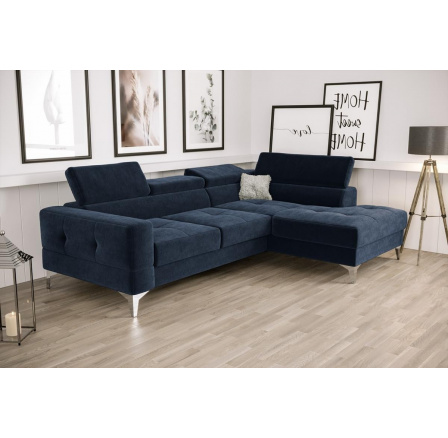 Rohová sedací souprava TOSCANIA MINI s funkcí spaní 170x250 cm - modrá, pravá