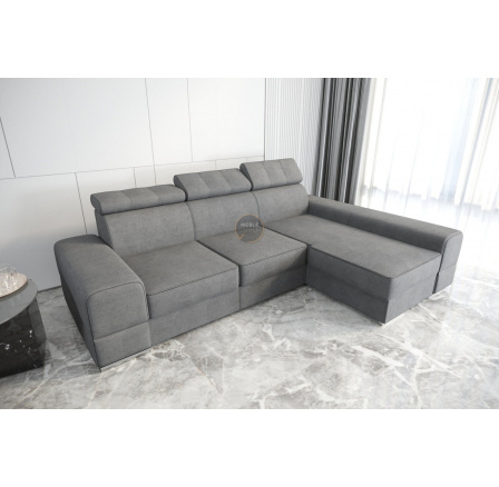 Rohová sedací souprava ROYAL 295×185 - šedá , pravá