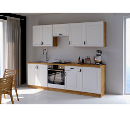 Kuchyňská linka STELLO 2 - 250 cm, Dub Artisan/Bílý mat