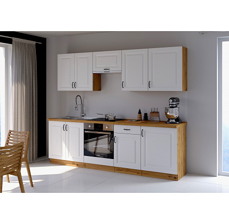 Kuchyňská linka STELLO 2 - 250 cm, Dub Artisan/Bílý mat Kuchyňská linka STELLO 2 - 250 cm, Dub Artisan/Bílý mat