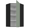 Horní rohová skříňka ARIA - 60x60 GN-108 1F (45°), Černá/Aquamarine