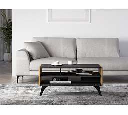 Konferenční stolek TOSCANIA 07, dub Baltic Dune / černé sklo