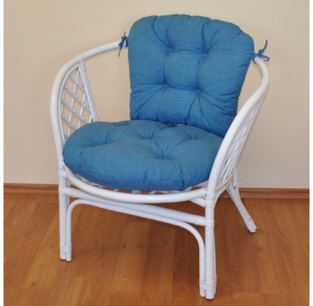 Ratanové křeslo Bahama bílé polstr tyrkysový melír Ratanové křeslo Bahama bílé polstr tyrkysový melír