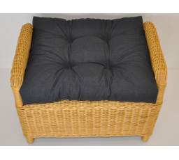 Polstr na ratanovou taburetku Ear - látka tmavě šedý melír