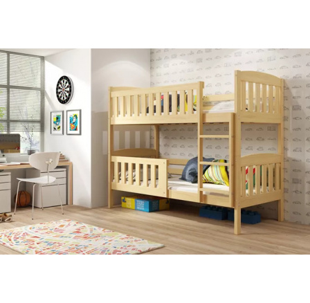 Dětská patrová postel KUBUS 90x200 cm, bez matrace, Přírodní Dětská patrová postel KUBUS 90x200 cm, bez matrace, Přírodní