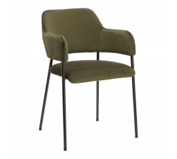 Židle Lima sametová s područkami zelená