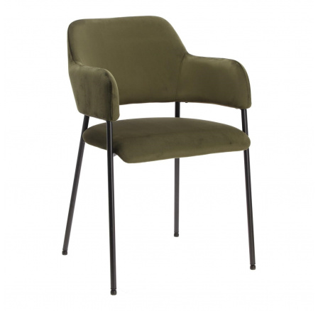 Židle Lima sametová s područkami zelená
