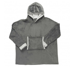 Zateplená mikina s kapsou/ snuddie šedá