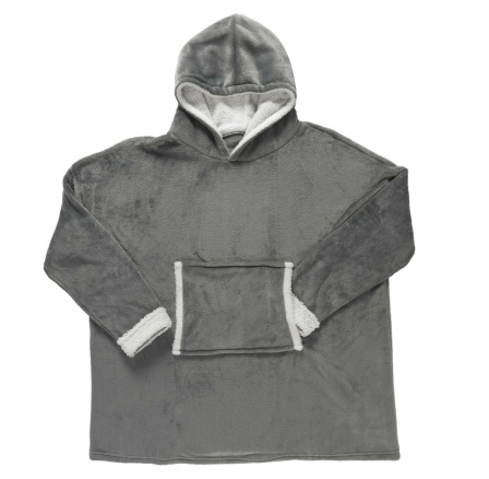 Zateplená mikina s kapsou/ snuddie šedá