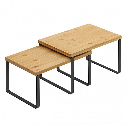 Polička, bambus, černá, AUK-E1002 BK