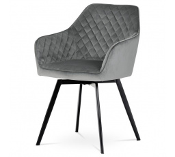 Jídelní židle, šedá, sametová látka, DCH-425 GREY4