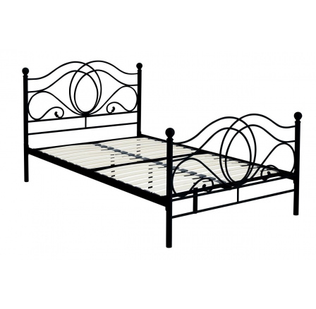 Kovová postel 120x200 černá LM3-FXJG