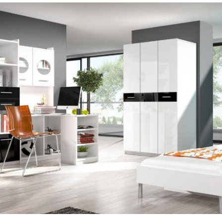 Šatní skříň PARADISE 3 Bílá Černá