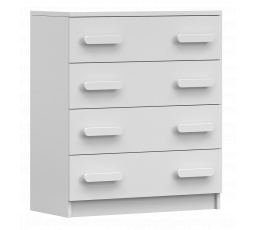 Komoda 4S SMYK I - 02, Bílá Mat/Bílá