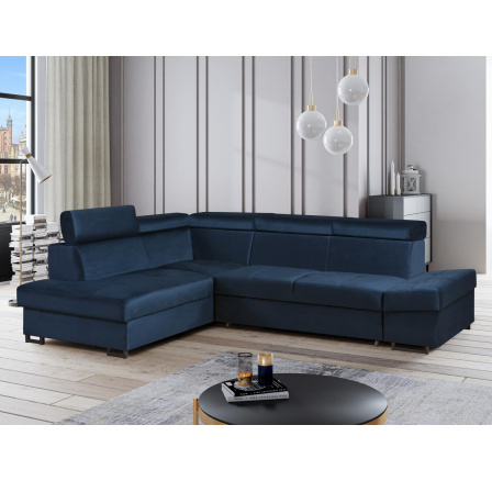 Rohová sedací soustava Maik L tmavě modrá